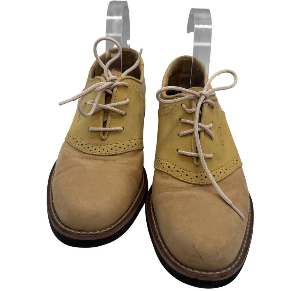 Duck Head Womens 7 Leather Saddle‎ Shoes Two Tone Tan Oxfords preppy academia